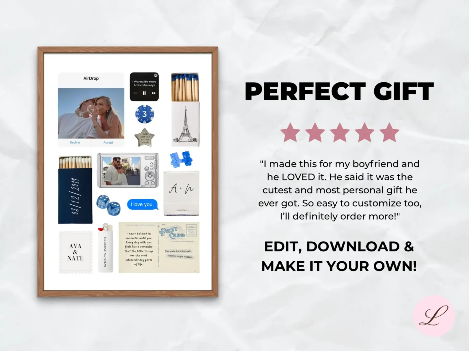 Moonlight Matchbook Template | Printable & Editable Canva Design | Instant Download Gift - Image 3