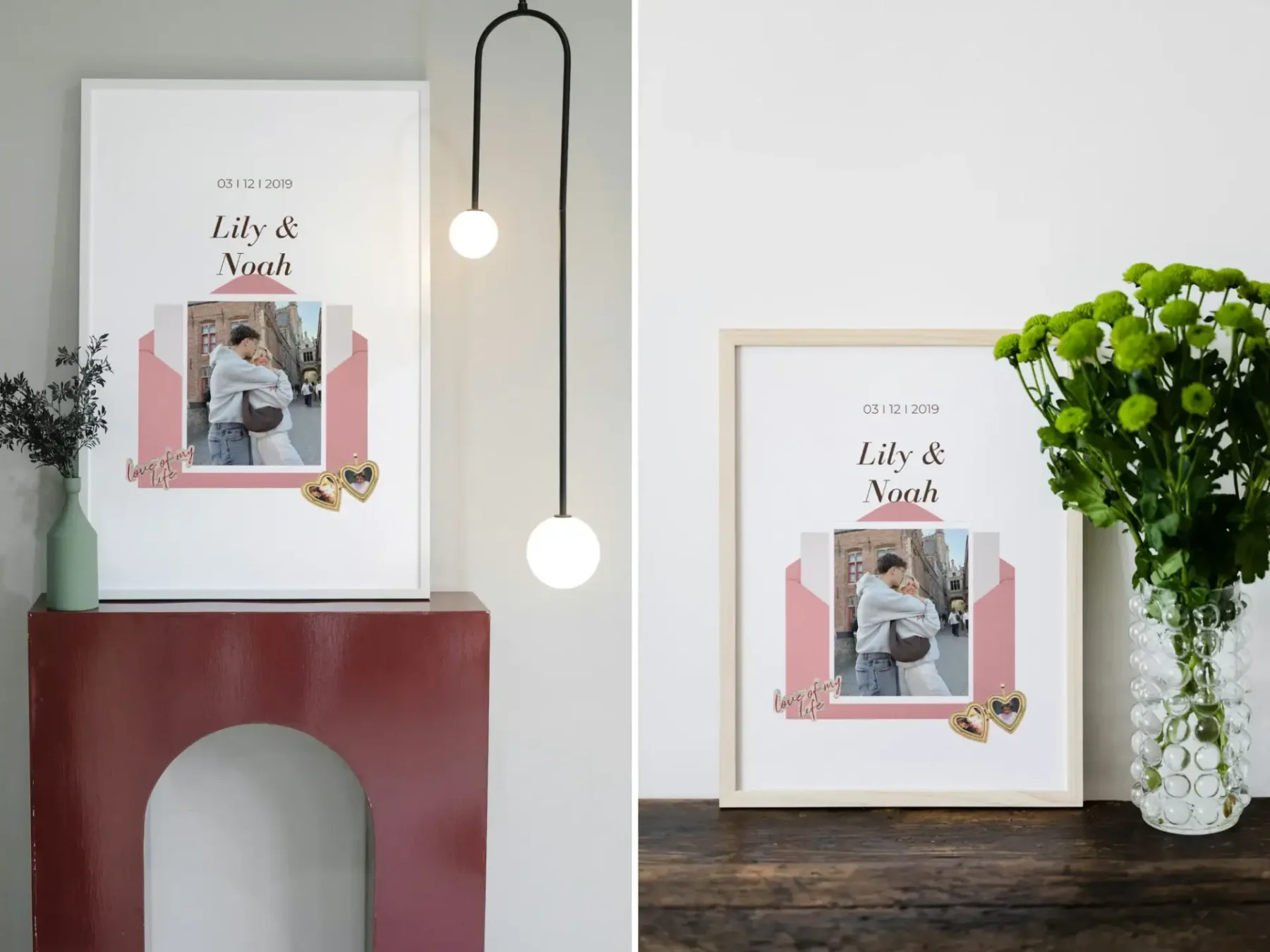 Couple Poster Template | Editable Canva Wall Art | Printable & Personalized Digital Download Gift - Image 4