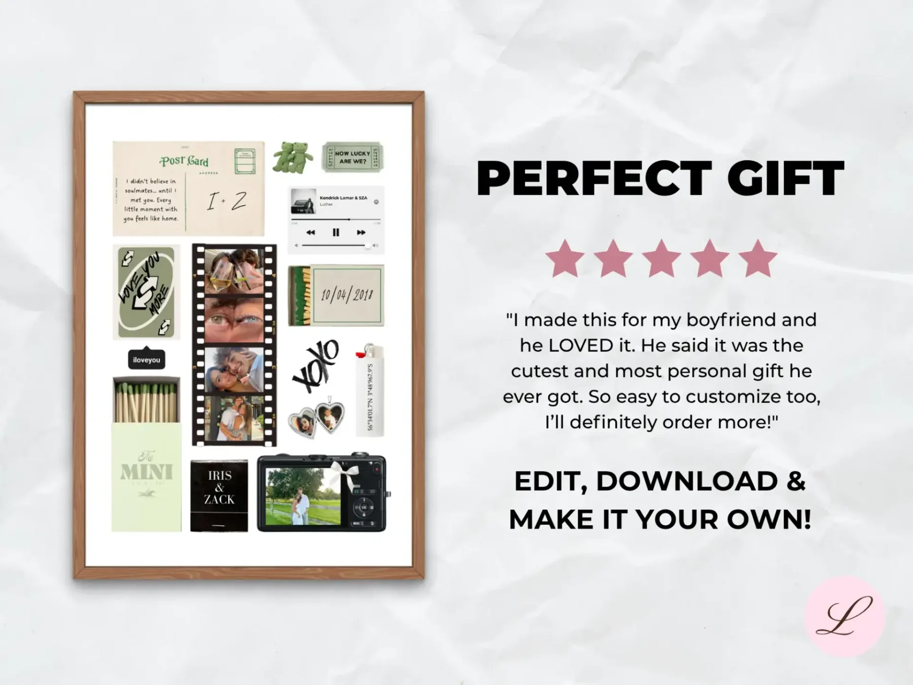 Soft Green Matchbook Template | Printable & Editable Canva Design | Instant Download Gift - Image 3