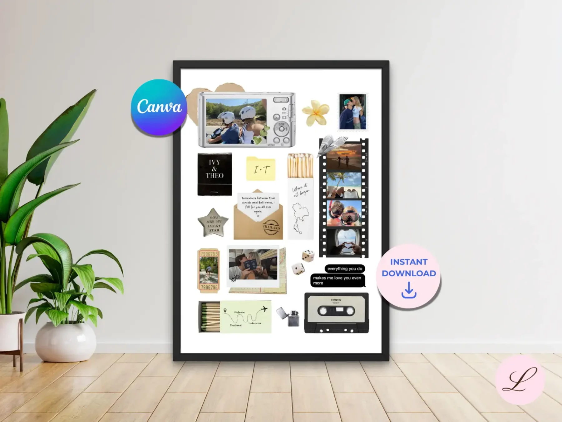 Globe-trotter Matchbook Template | Printable & Editable Canva Design | Instant Download Gift