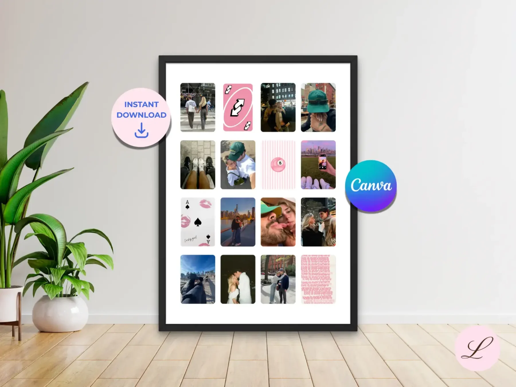 Couple Poster Cards Template | Editable Canva Wall Art | Printable & Personalized Digital Download Gift