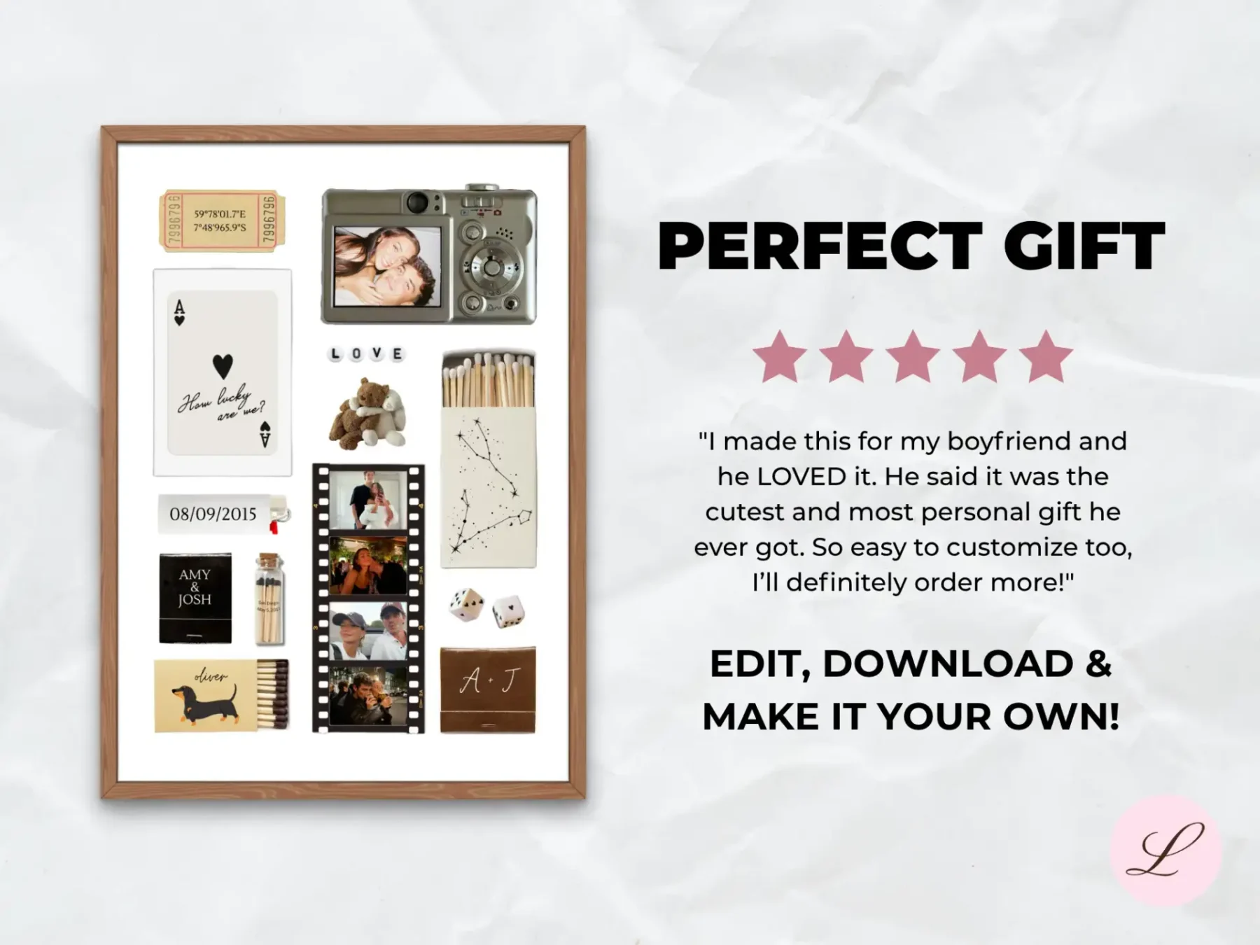 Warm Notes Matchbook Template | Printable & Editable Canva Design | Instant Download Gift - Image 3