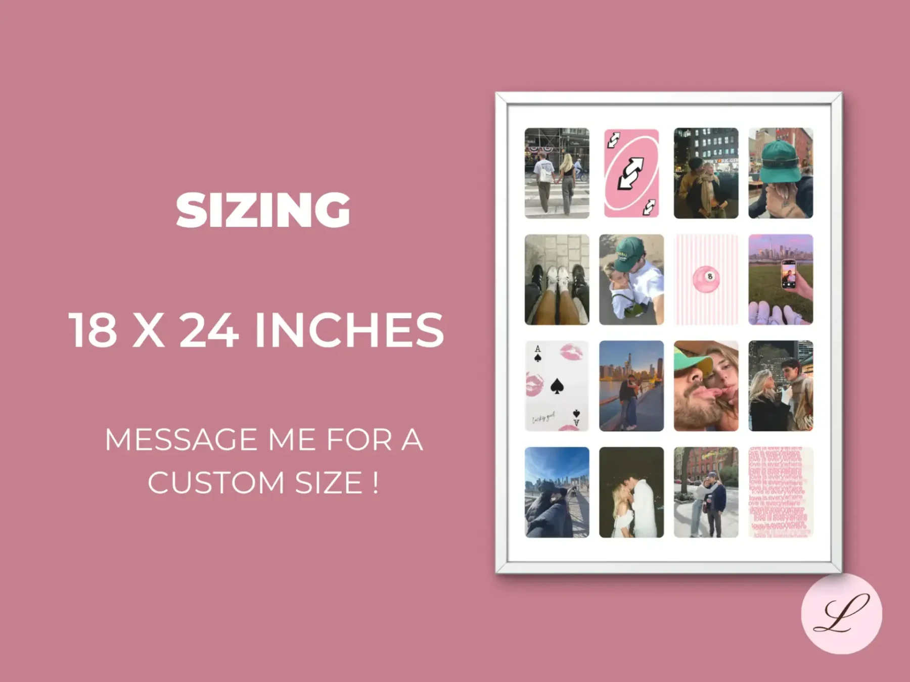 Couple Poster Cards Template | Editable Canva Wall Art | Printable & Personalized Digital Download Gift - Image 2