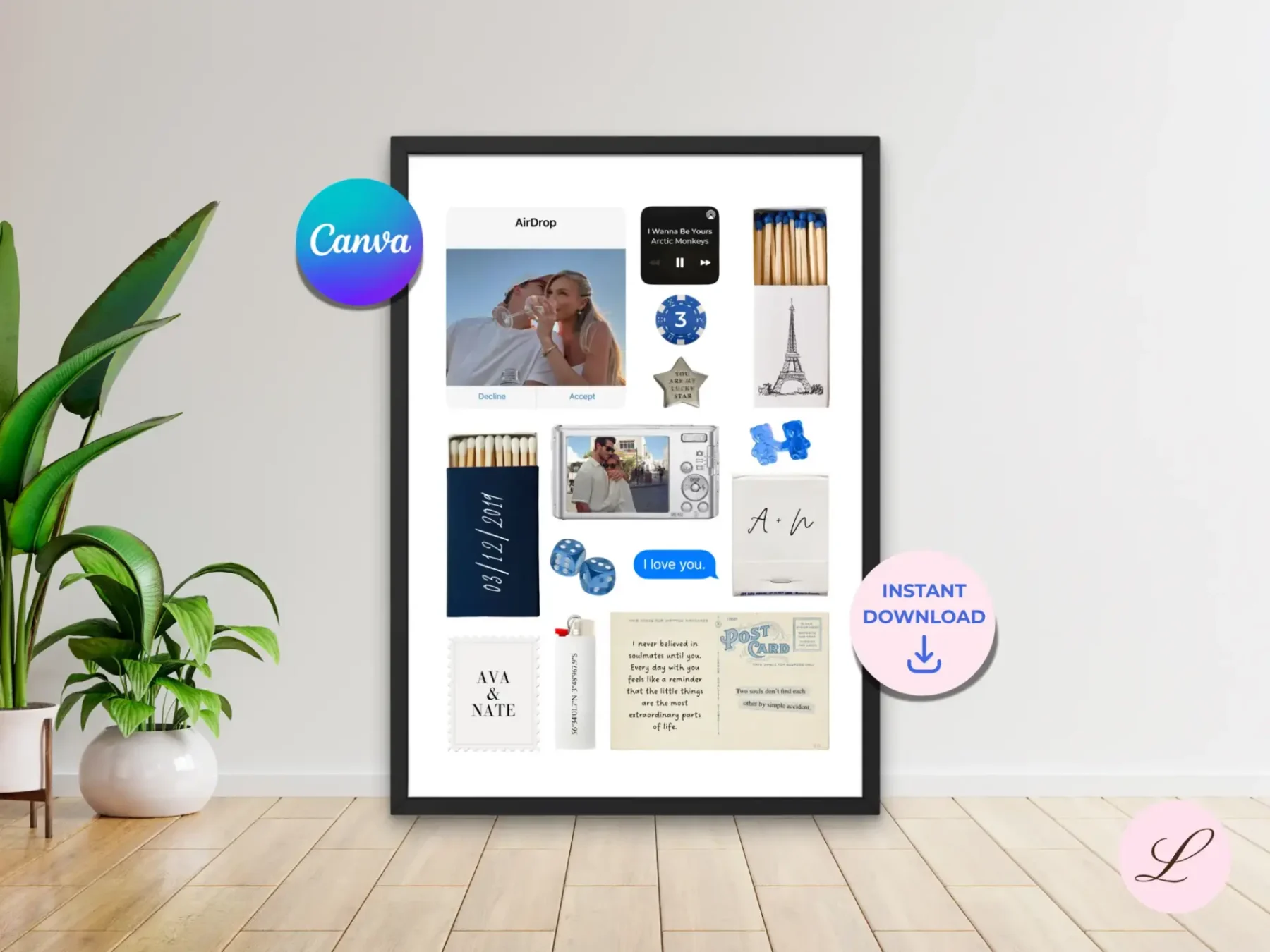 Moonlight Matchbook Template | Printable & Editable Canva Design | Instant Download Gift