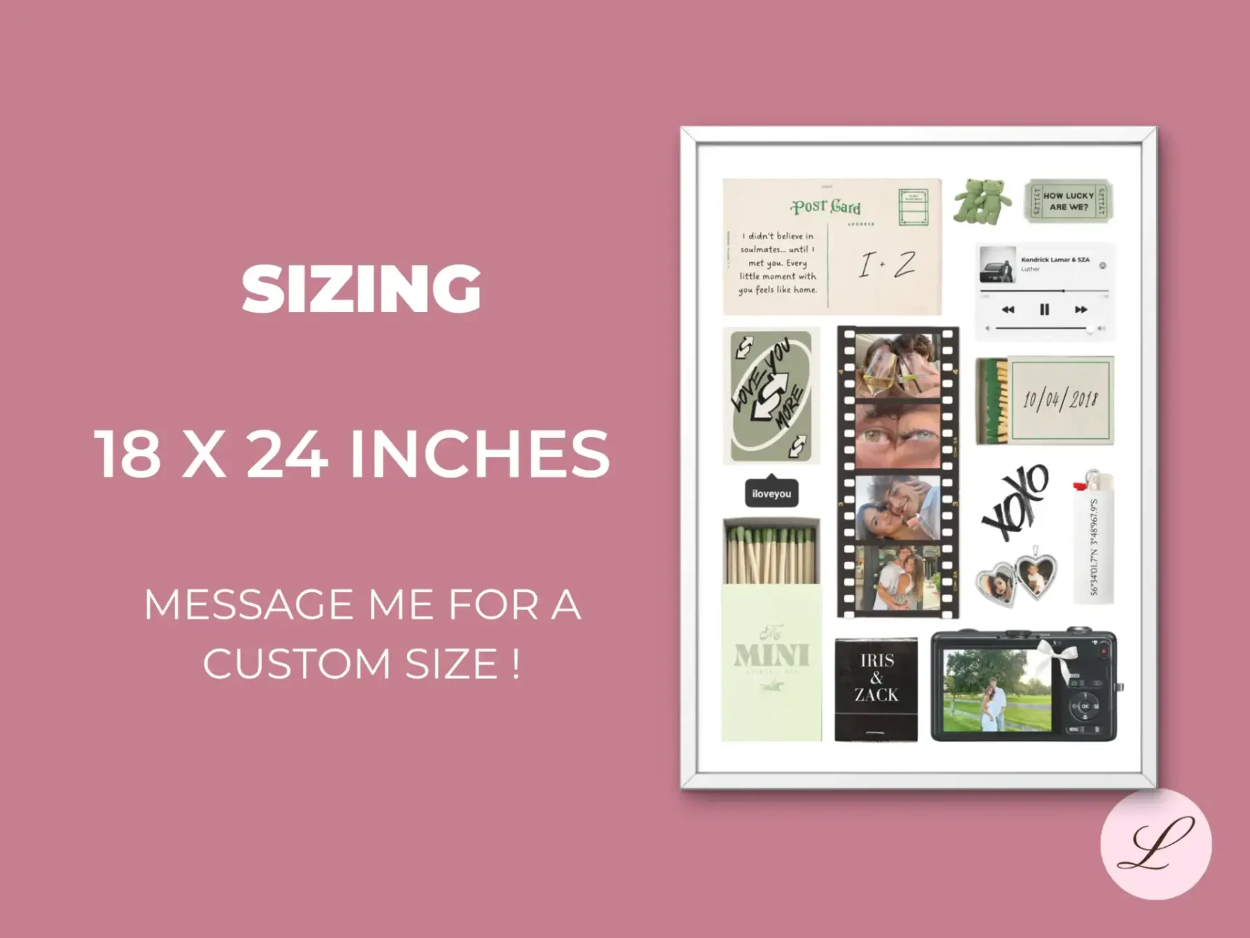 Soft Green Matchbook Template | Printable & Editable Canva Design | Instant Download Gift - Image 2