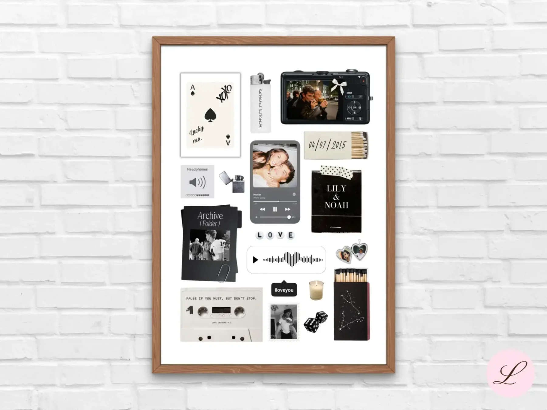 Monochrome Love Matchbook Template | Printable & Editable Canva Design | Instant Download Gift - Image 8
