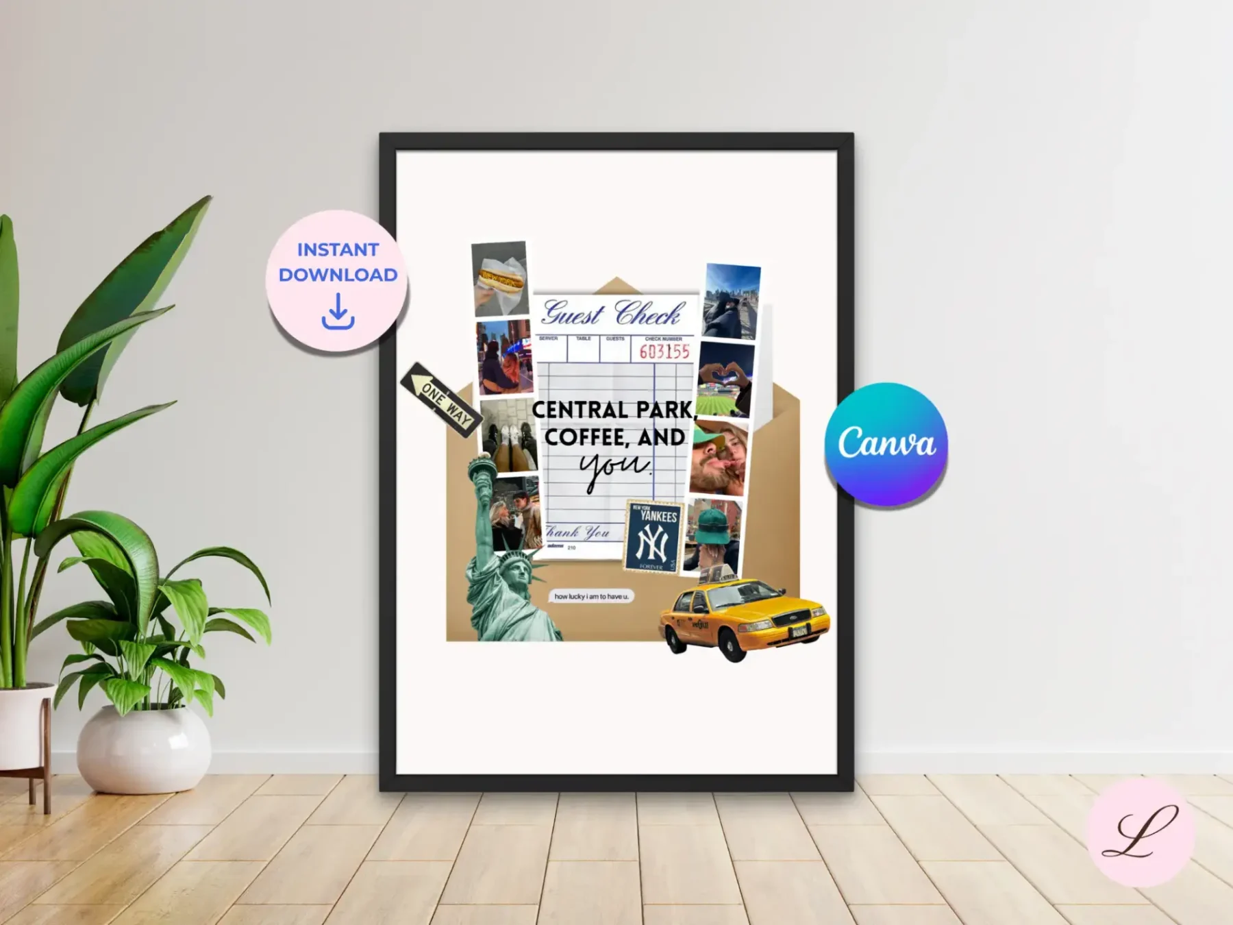 Couple Poster Travel Template | Editable Canva Wall Art | Printable & Personalized Digital Download Gift