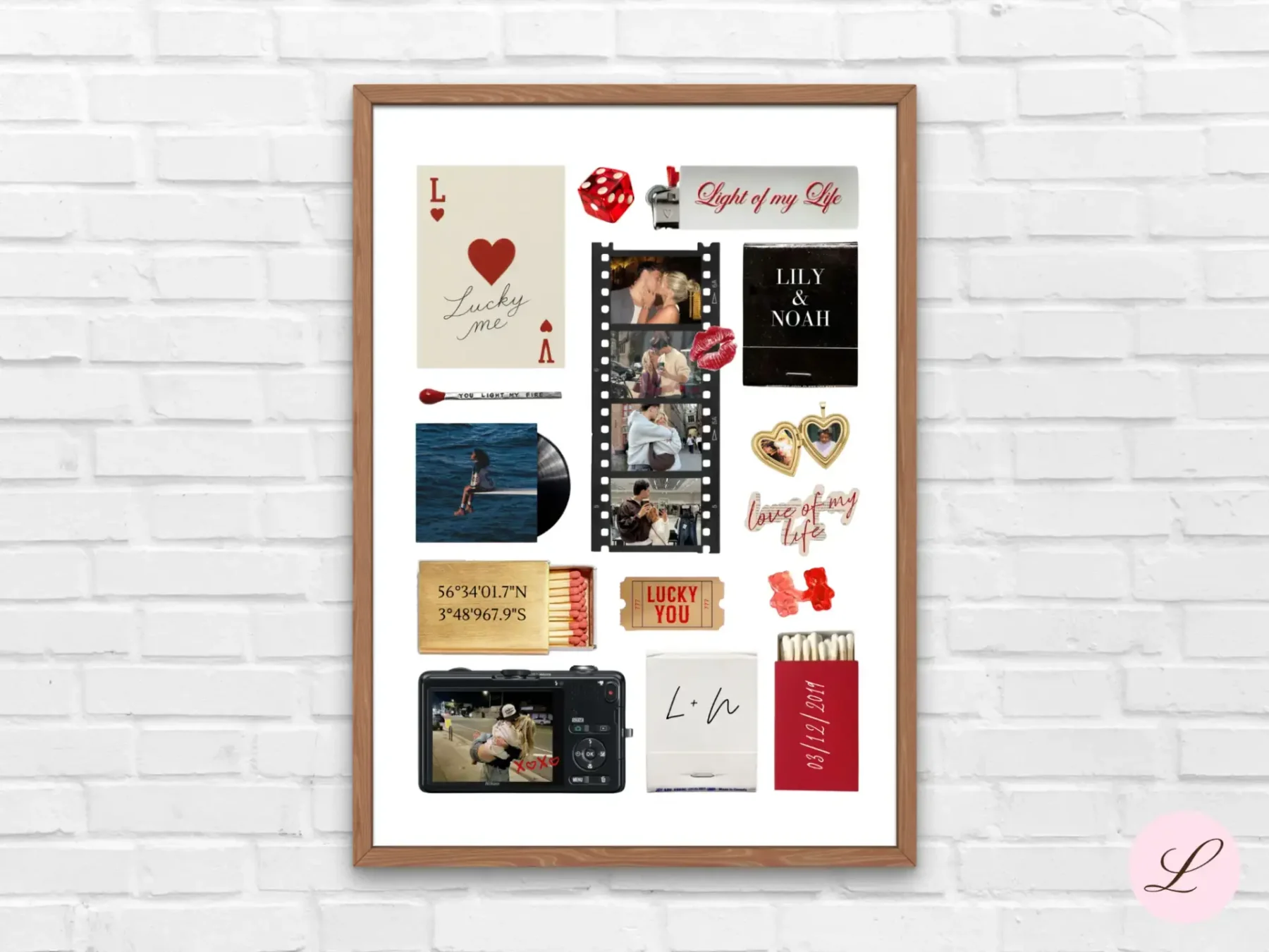Cherry Love Matchbook Template | Printable & Editable Canva Design | Instant Download Gift - Image 8