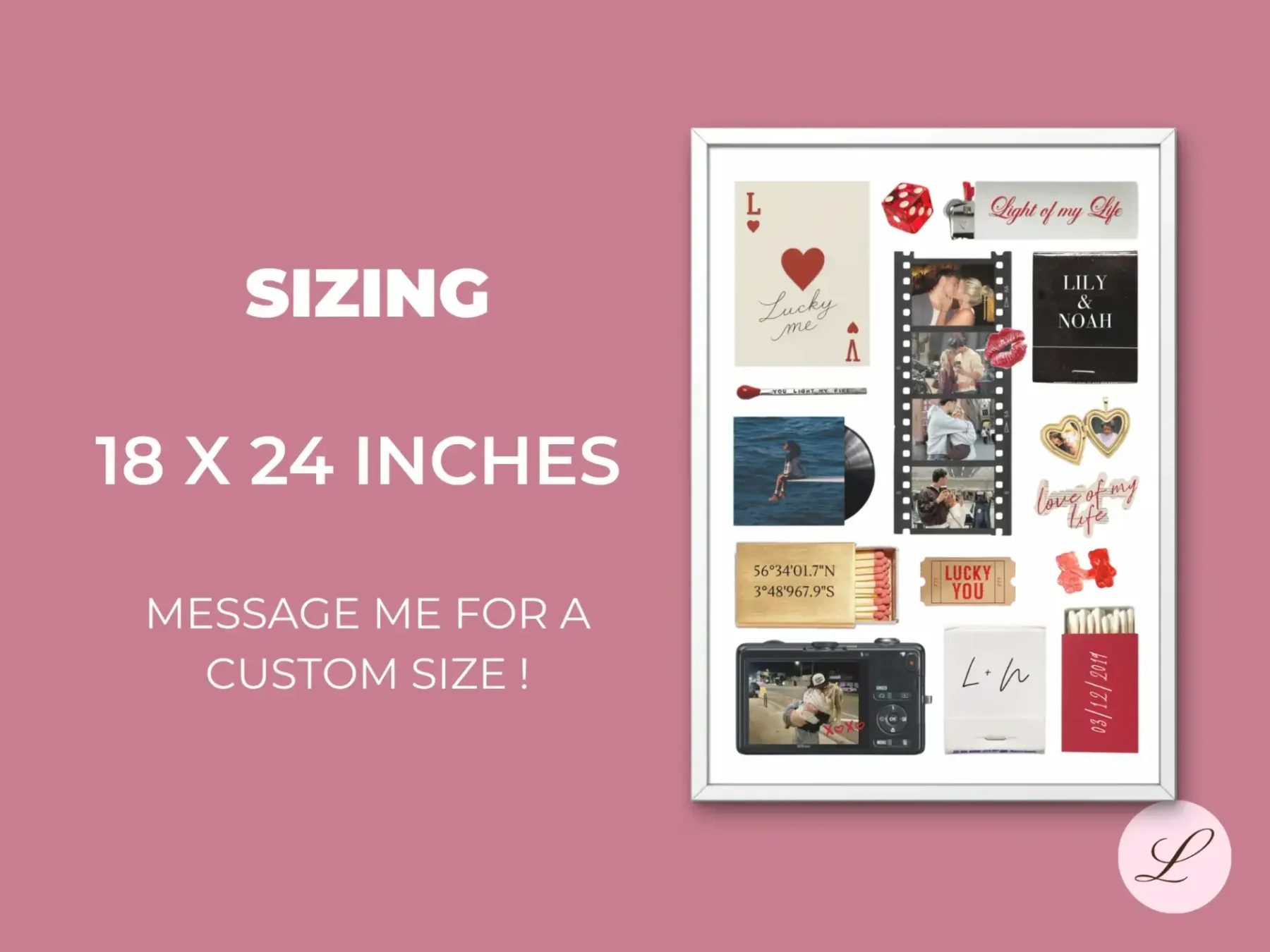 Cherry Love Matchbook Template | Printable & Editable Canva Design | Instant Download Gift - Image 2
