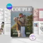 You and Me Magazine | Editable Couple Magazine Template | Printable & Personalized Digital Download Gift
